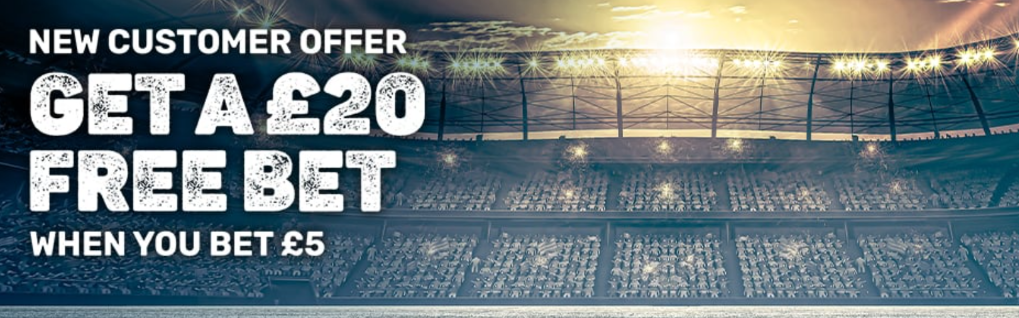 Coral bookmaker £20 free bet new customer offer